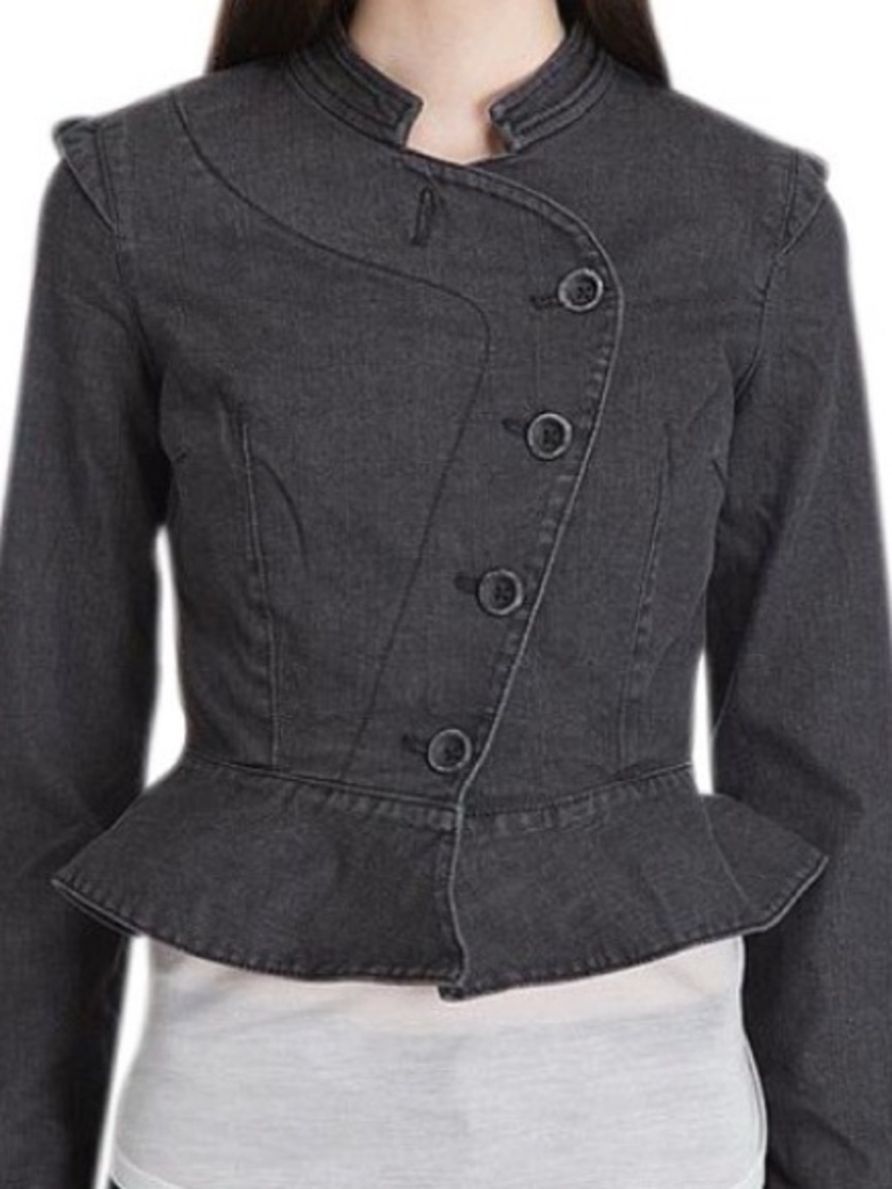 Juicy Couture NWT Corset Back Military Jacket Black Peplum Fitted Small